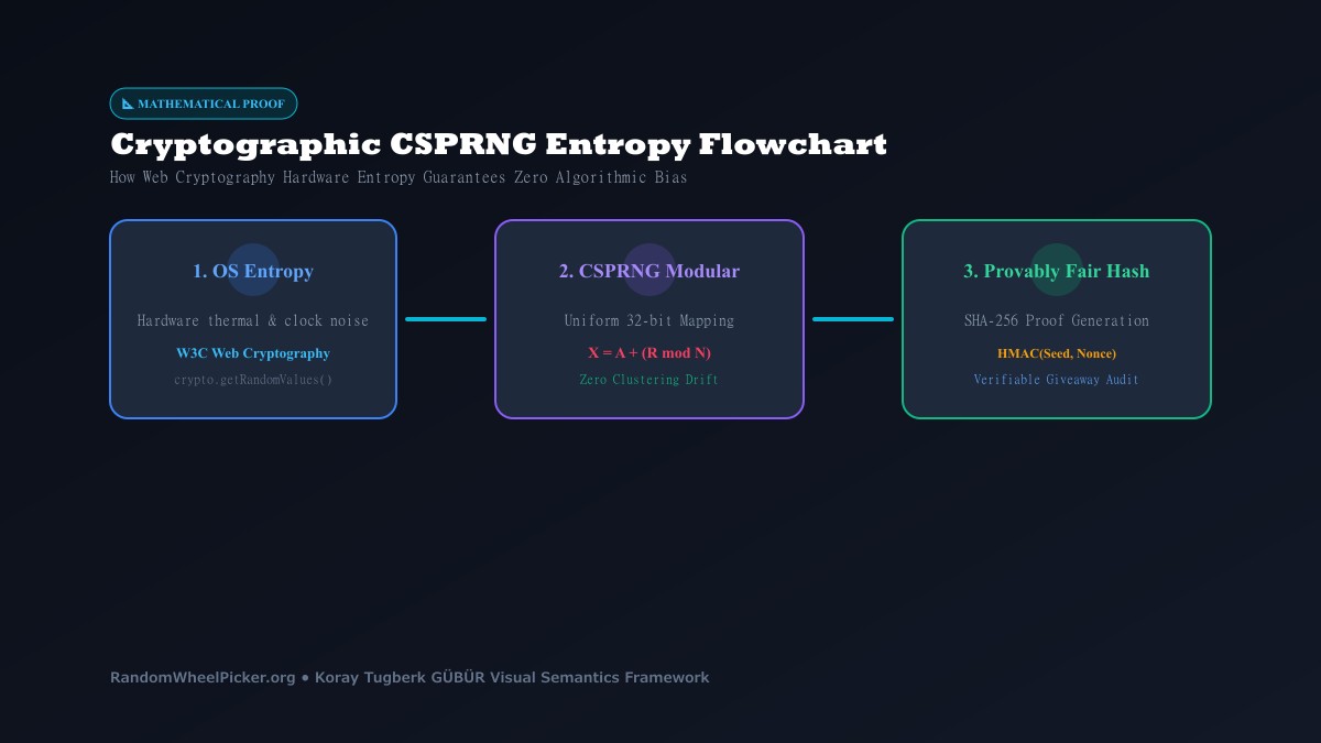 Cryptographic CSPRNG Entropy Architecture Flowchart for Provably Fair Random Number Generation